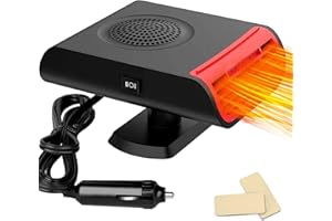 Leaflai 12v Car Heater, 2 in 1 New 150W Plug in Cigarette Lighter Fast Heating Defrost Defogger Demister Heat Cooling Fan Auto Dryer Windshield Defroster