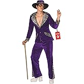 Morph Purple Pimp Costume, 70s Pimp Outfits for Men, Pimp Costume for Men, Mens 70s Costumes