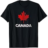 Vintage Retro Canadian Maple Leaf Canada Flag T-Shirt