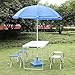 Outdoor Picnic Table, Portable Height Adjustable Aluminum Lightweight Camping Travel Party Dining Garden Desk Table with 4 Folding Stools & Umbrella Hole, Picnics, Camping Trips, Buffets or Barbecuesthumb 2