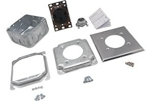 Practical NEMAs 14 50R 50A Receptacle Set with Cable Clamps Metal Component and Portable Designs Easy Installion Cover Plate 