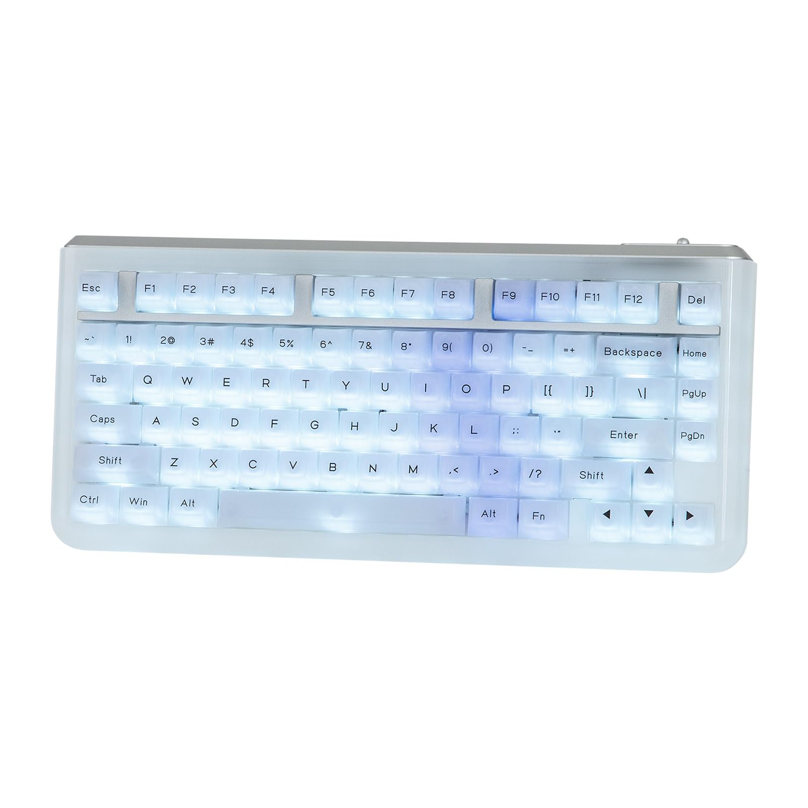 Photo 1 of KiiBoom Jade75 75% Resin Molding Mechanical Keyboard, BT5.0/USB-C/2.4GHz Wireless Gaming Keyboard, QMK&VIA Programmable, RGB Backlits, Hot-Swappable, CNC+UV Case for Windows/Mac/Linux (Clear)
