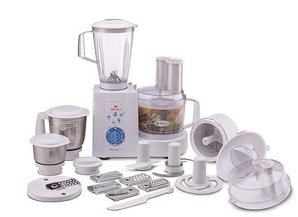 Bajaj MasterChef 3.0 600-Watt Food Processor with 3 Jars (White)