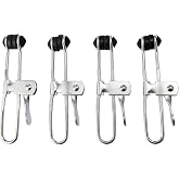 ToolPro Lever-Action Grid Clamps - Spring Steel Clamps with Rubber Tips for Suspended Ceiling Grid and Leveling Line (4-Pack)