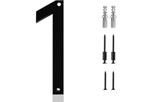 HADOIFE 5 Inch House Number 1 Black Modern House Number,Acrylic Outside Address Numbers for Door Mailbox Street Easy Flush or Floating Mount for Exterior Address Display, Garage Gates,and Farmhouses(Number 1)