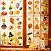 Tifeson Fall Thanksgiving Window Clings - Thanksgiving Decorations Autumn Leaves Window Sticker (74 PCS) - Window Decal Thanksgiving Party Decor