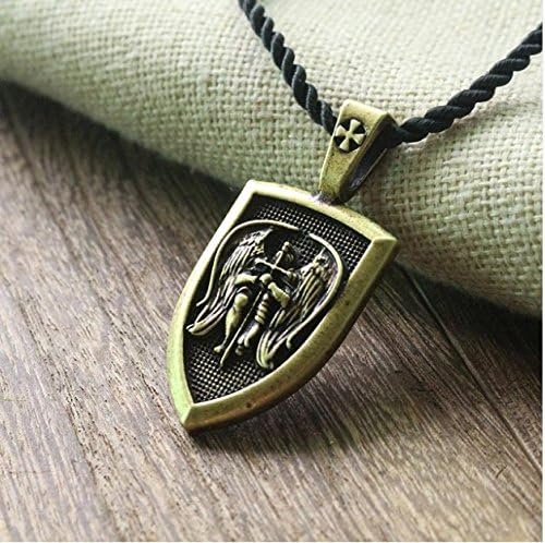 HANDMADE JEWELLERY - Viking Necklace Archangel St.Michael Protect Me Saint Shield Protection Pendant Jewelry -Gift for Men - Women - Adult - Luxury Gift (style4)