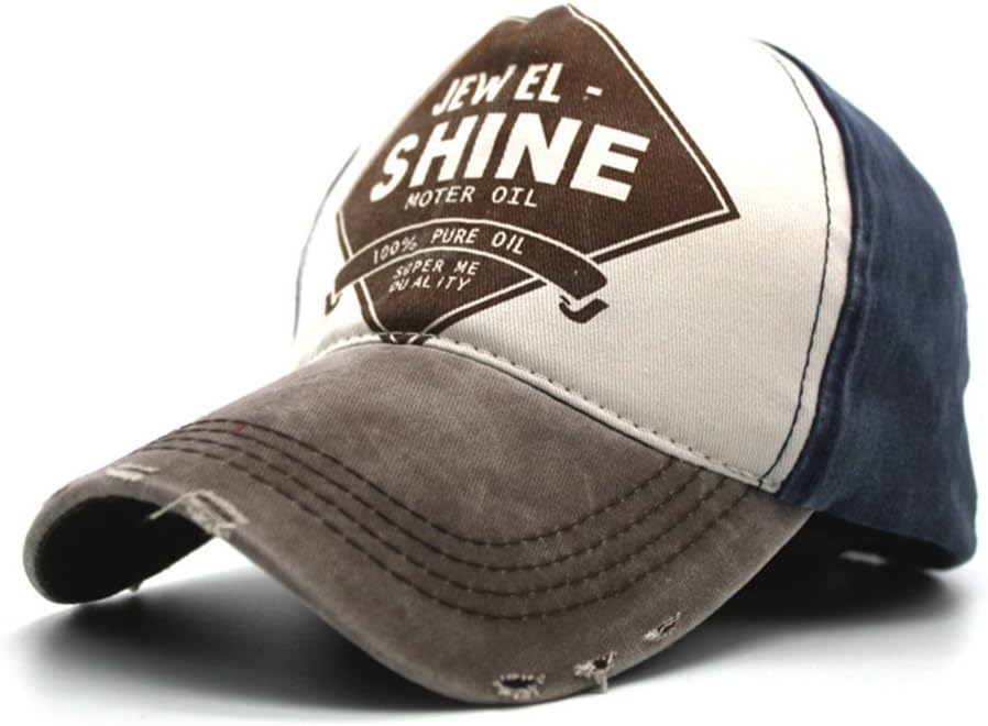 JEDVOO Vintage Adjustable Cotton Snapback Unisex Baseball Cap Trucker Cap Distressed Gas Oil Print Baseball Hat Sport Cap