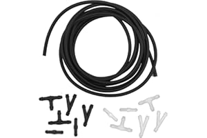 BSAMZO 4 Meter Universal Washer Fluid Hose, Windshield Washer Hose Kit with 12 Pcs Hose Connectors Connect Car Water Pump and Nozzles Suitable for Most Car Windshield Washer Tubing