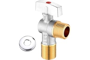 Heavy Duty Brass Valves 1/2" For Hot & Cold Water Easy Installation Turn Shutoff Valves Suitable For Sinks & Heaters