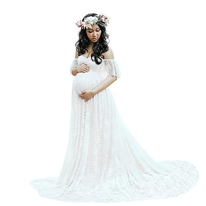 Amazoncom Long Maternity Dresshemlock Women Lace Maternity Photo