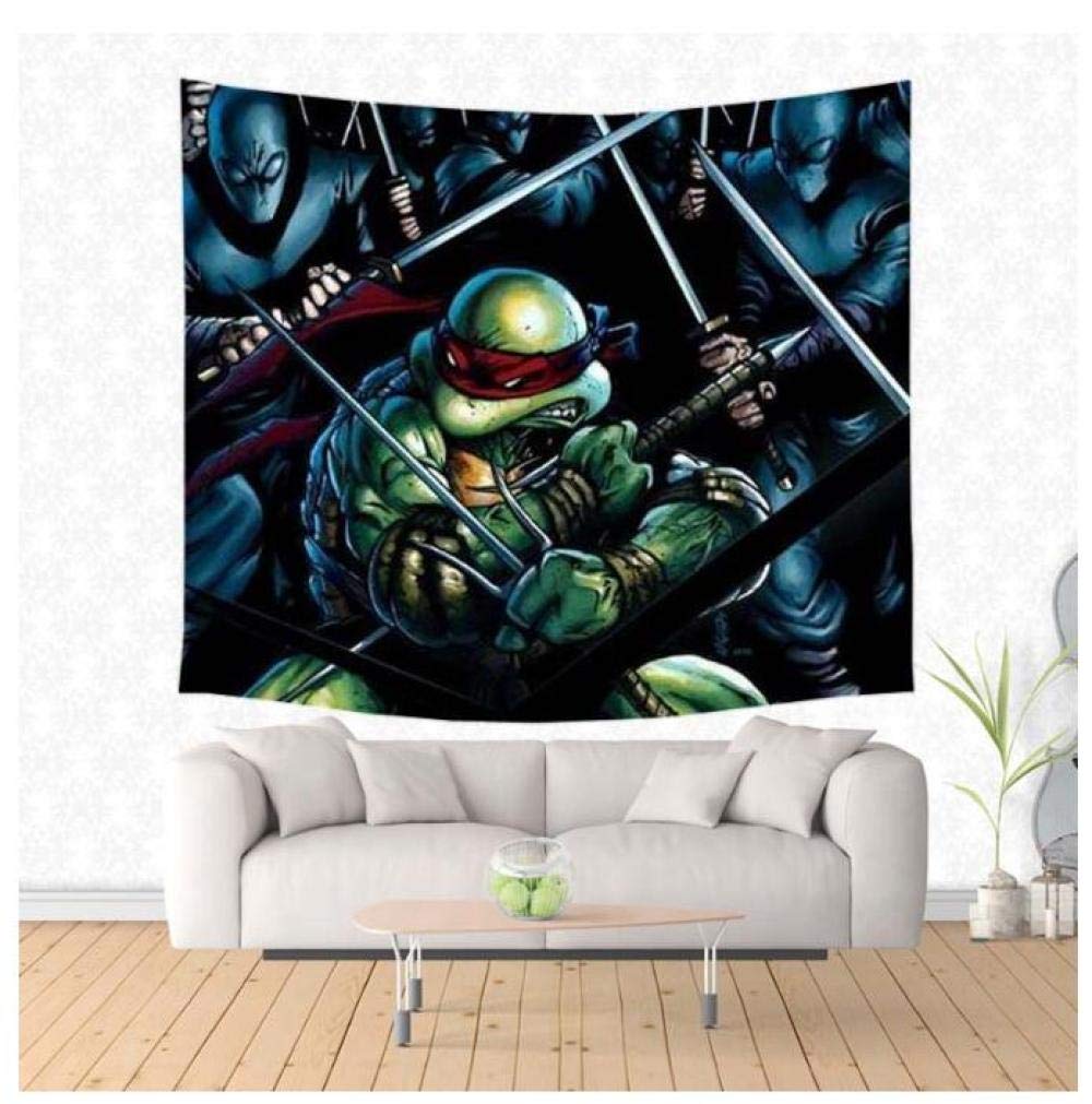 ZKPGUA Tapestries Teenage Mutant Ninja Turtles Pattern Decorative Tapestry Travel Throw Blanket Sandy Beach Rug Picnic Yoga Mat (D) 150X230Cm