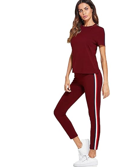 womens red tracksuit set