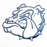 Head Pitbull Bulldog blue Dog Cartoon Movie patch Kid Baby Boy Jacket T Shirt Patch Sew Iron on Embroidered Symbol Badge Cloth Sign Costume