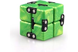 LiangCuber QY Toys Infinity Cube Fidget Toy,Hand Killing Time Transform Cubes Best for Stress and Anxiety Relief (Emerald Green)