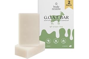 Goat Milk Soap, (Green Tea 2 Pack), For Dry Sensitive Itchy Skin, All Natural Rich In Vitamins Soap Bar for Women, Men, Kids,
