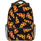 Backpack For Mens Womens Back Pack Doodle Pizza Print Casual Daypack Adjustable Laptop Bag Outdoor Travel Bag