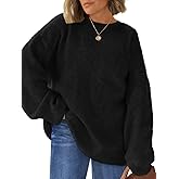 LILLUSORY Womens Oversized Tunic Sweaters Winter Cozy Tops Cute Chunky Crewneck Plus Size Pullover Long Sleeve Clothes