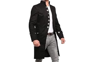 Leatherotics Handmade Vintage Frock Coat-Strong Brocade Fabric Pirate Coat Steampunk Men's Clothes SPRR