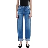 VERVET High Rise Cuff Barrel Leg Jeans T6617