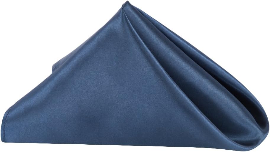 50 Pk, Satin Napkin 20"x20" square Edge: Hemmed Material: 100% Polyester - Navy Blue