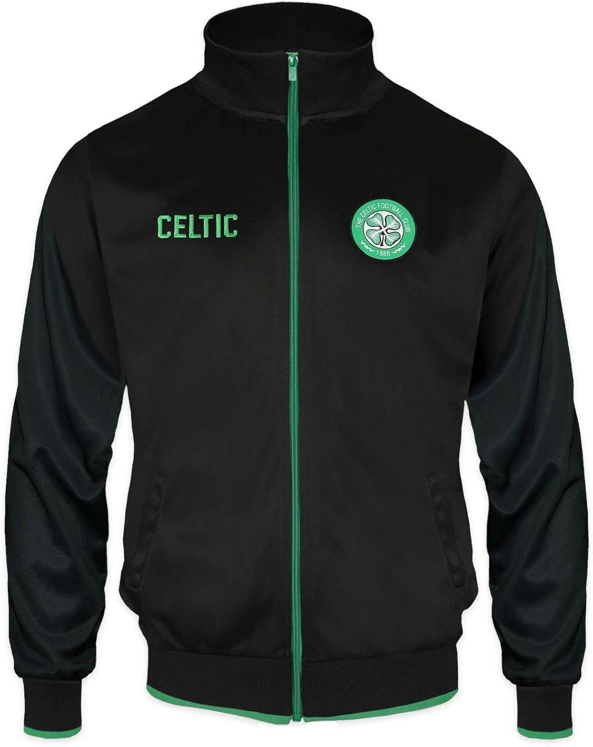 Celtic FC Official Football Gift Mens Retro Track Top Jacket Black 3XL