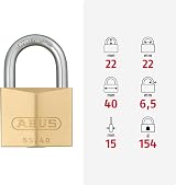 ABUS Padlock Brass Lock 65/40 Set of 4 Keyed Alike Security Level 5 view 2