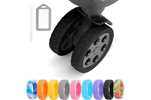 DIGIGRE Luggage Wheel Covers, 8 PCS Silicone Wheel Protector Covers for 2-2.6 inches 8-Spinner Wheels, Wear-Resistant, Anti-Noise Wheel Covers for Luggage, Suitcases or Office Chair Caster Wheels (Black)