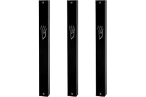 HolYudaica 3-Pack Classic Aluminum Mezuzah Case - Easy Peel and Stick, Weather Proof - Door Mezuzah Made In Israel (Black, 5.5inch)