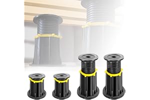 SYUSLYT 4-Pack Adjustable Height Bed Support Legs, Upgraded Bed Frame Support Legs, Bed Legs Replacement Parts for Bed Frame Center (5.3''-8.7")