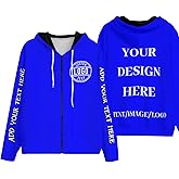 cuesr Custom Hoodie - Bulk Custom Zip Up Hoodie Personalized Sweatshirts Unisex Add Your Own Design Here Custom Sweatshirt