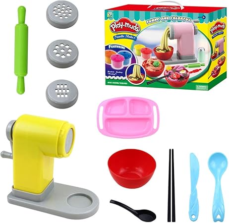 Amazon Jlt親子の交流 食品作り 子供のおもちゃ プレイルームのおもちゃ プラスチックの型 カラフルな粘土のツールボックス 無毒の子供の 女の子のおもちゃ 手作りの粘土のおもちゃ 本物のおもちゃ 小さなシェフ 安全性と品質の保証 シミュレーションヌードル