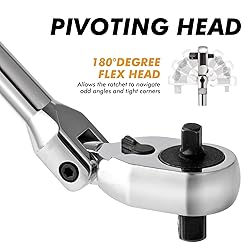 wanlvkang Dual 3/8 and 1/4 Drive Flex Head