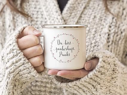 Interluxe Emaille Becher Retro Tasse Du Bist Zauberhaft Punkt Geschenk Kompliment Freundin Lieblingsmensch Amazon De Sport Freizeit