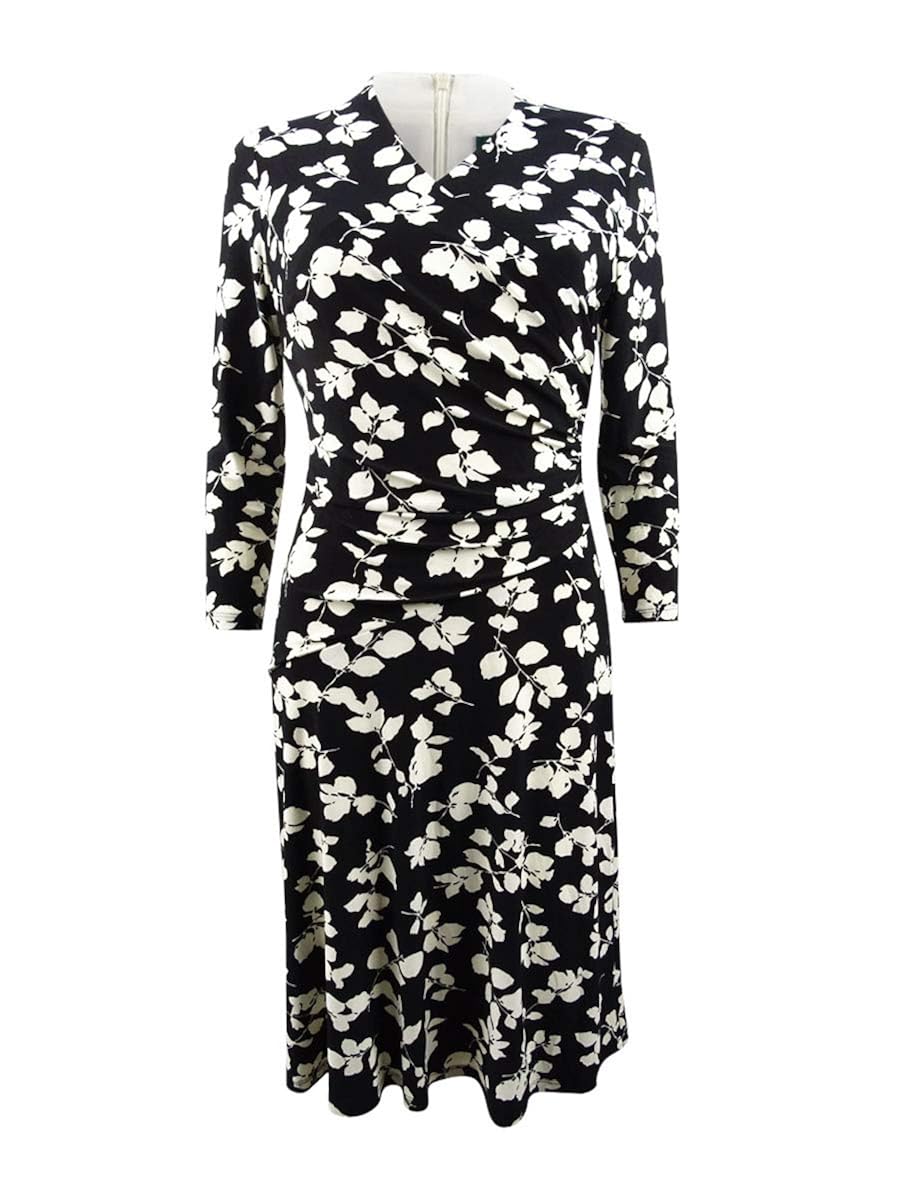 ralph lauren floral ruched dress