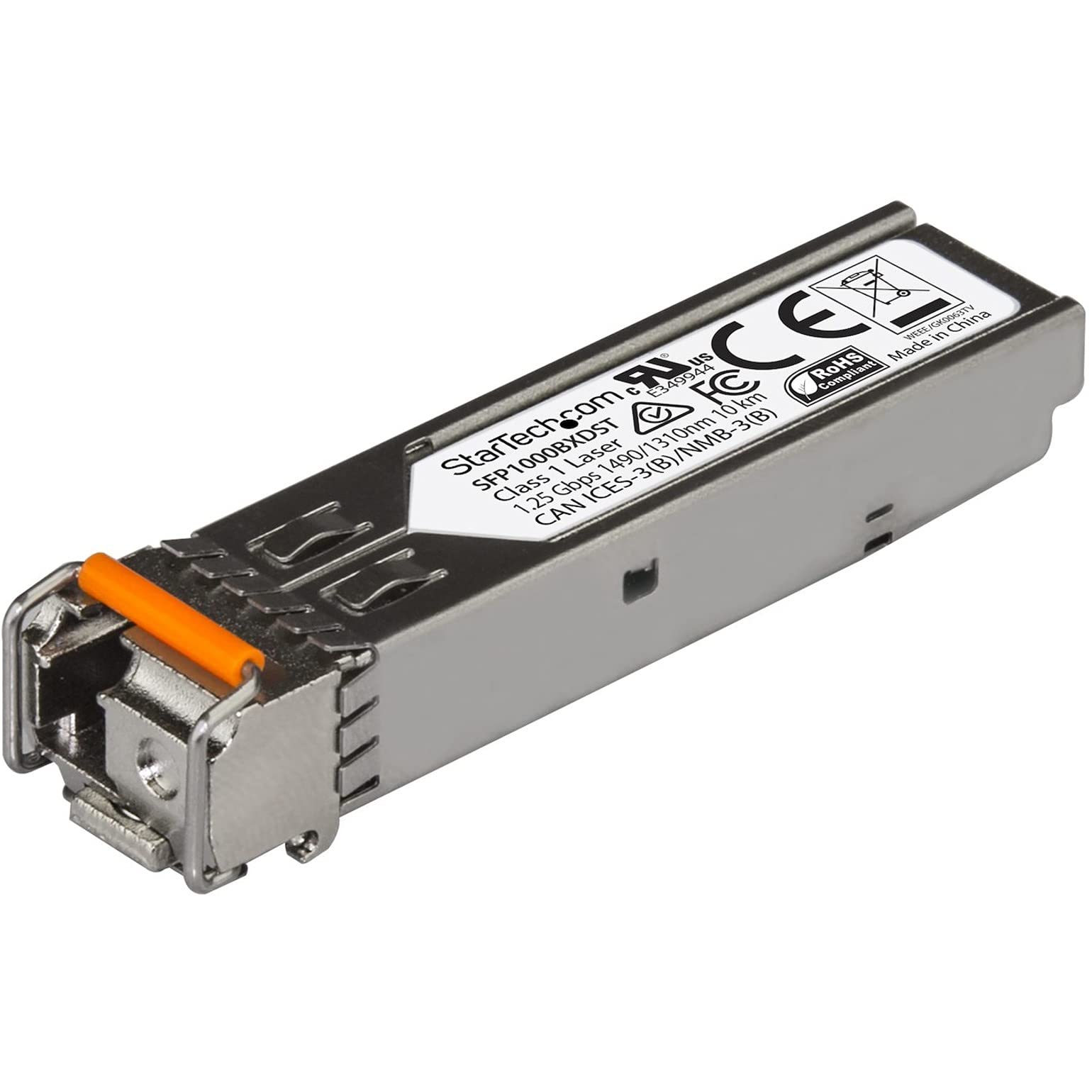 StarTech.com MSA Uncoded SFP Module - 1000BASE-BX - 1 Gigabit Ethernet BiDi Fiber Single Strand SFP Transceiver - LC 10km - MSA Compliant (SFP1000BXDST)