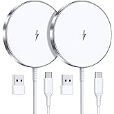 Magnetic Wireless Charger iPhone 15W Fast Apple Mag Safe Charger for iPhone 15/14/13/12 Series 2 Pack 5ft Cable Wireless Char