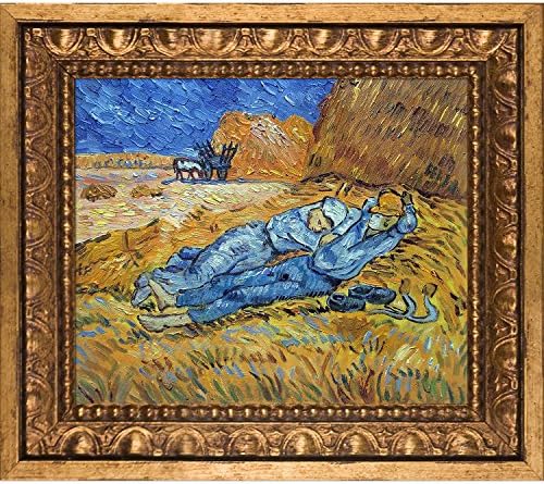 La Pastiche Framed Oil Painting Noon: Rest from Work Vincent Van Gogh