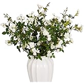 Melorca&Guilla Artificial Flowers Fake Flowers,6PCS 29" Artificial Rose for Vase, Long Stems White Artificial Flowers Faux Flower Arrangements for Shop Garden Office Home Décor(6, White Rose)