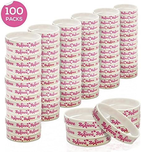 Breast Cancer Awareness Wristlet Bracelet Red Heart Silicone Breast Cancer Wristband Ornamental Band Favors Survivor Patient Charm Bangle Armlet Rubber Bracelet (100, Hope) โฆ