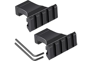 LONSEL 90° Picatinny Offset Rail Mount, 3 4 5 Slots 90 Degree Offset Picatinny Rail Mounts Aluminum Low Profile Adapter for F