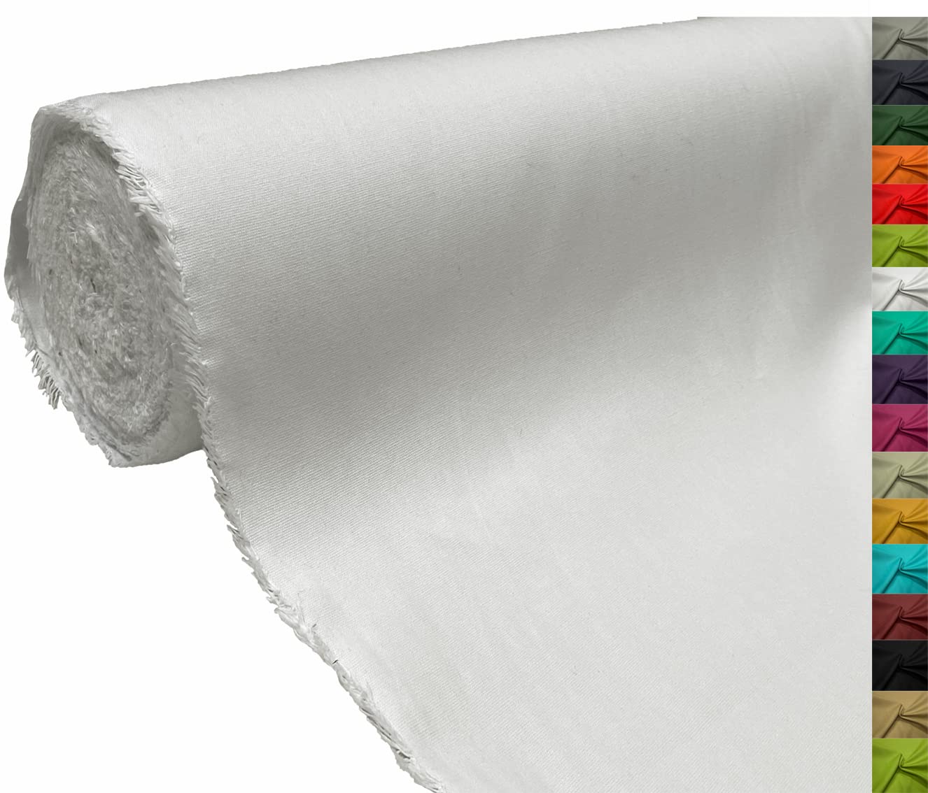 A-Express 100% Cotton Canvas Fabric Material Dressmaking Cloth Curtain Bags 145cm 57" Wide 250GSM Sold Per Meter - 2 Meters 200cm x 145cm White