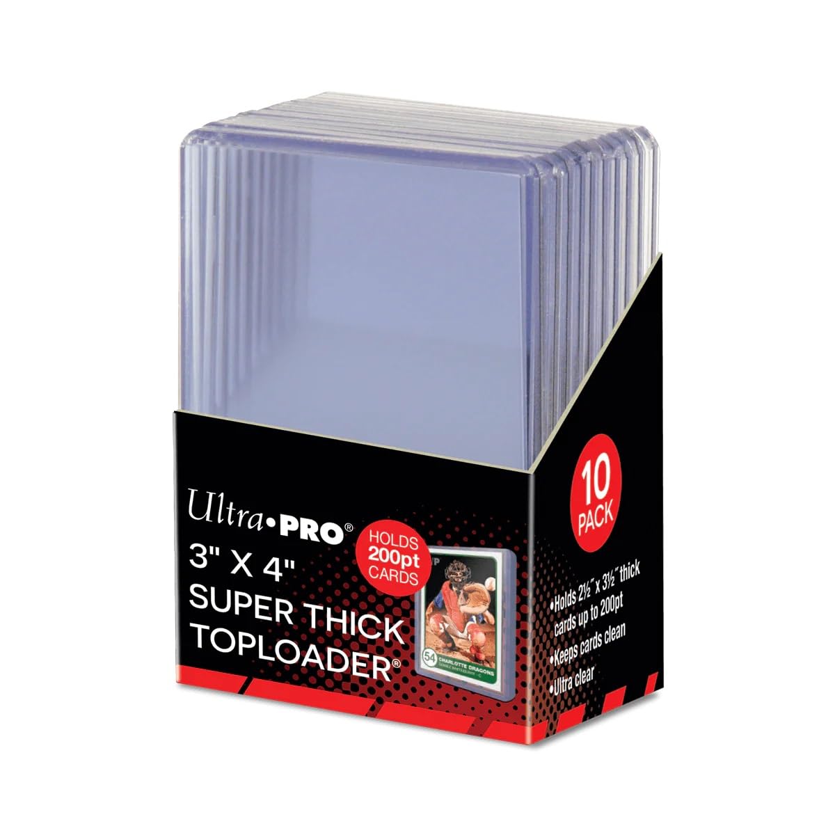 Ultra-Pro 159480 Toploader Game 3" X 4" Super Thick, 10 Pieces, Clear Color, 15286