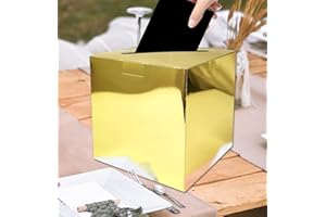 SietDESEO Gold Card Box Wedding Card Box Raffle Box Gift Card Box for Birthday Party Wedding Baby Shower Bridal Shower Money Card Box