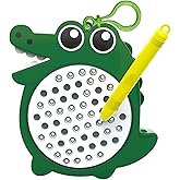 Unremittingly 1PCS Crocodile Magnetic Drawing Board for Kids & Toddlers with Beads and Magnet Stylus Pen - Magnetic Travel Toy for Airplane & Car Ride Activities for Kids