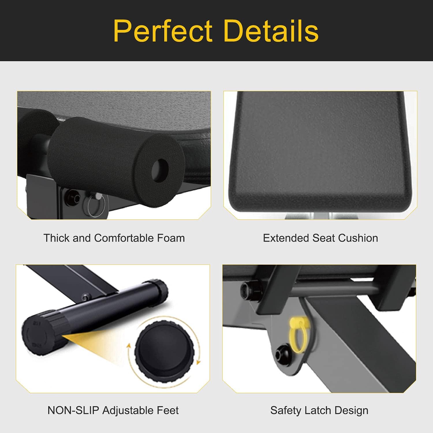 CEAYUN Adjustable Weight Bench Press, Foldable Workout Bench for Full Body, Incline Decline Utility Exercise Bench, Strength Training Benches for Home Gym : Sports & Outdoors