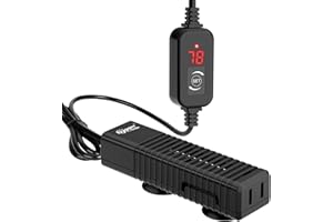 hygger Nano Submersible Aquarium Heater for 10-15 Gallon Fish Tank Betta Heater with Digital Display, Adjustable Temperature Controller 75Watt