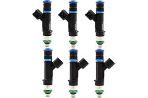 HiSport Fuel Injector 0280158020 6 PCS Repalcement For Dodge Jeep Mitsubishi Raider Liberty Cherokee Commander RAM 1500 Durango Dakota Nitro 3.7L V6 2004-2012