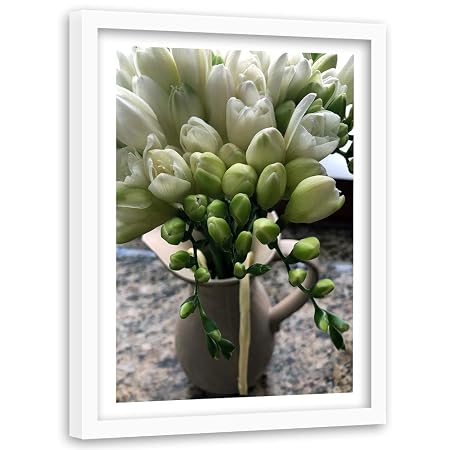 Image Cadre Blanc Xxl Fleurs Poster Art Tulipes Bouquet