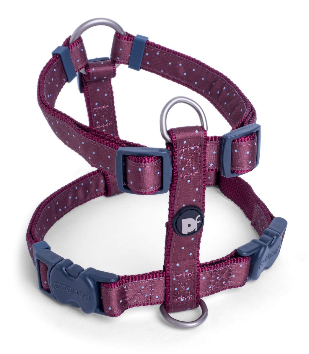 Petface Ditsy Spot Dog Harness, Ox Blood, Large, L